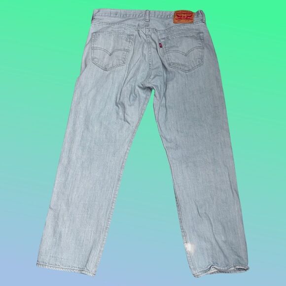 Levi's Green Wash Button Fly 501 White Oak Denim Jeans Size 33x27 - Picture 4 of 8
